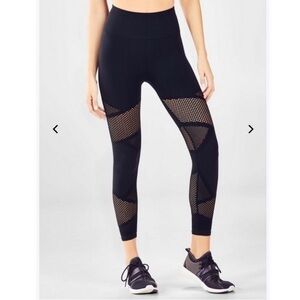 Fabletics Black High-Waisted Mesh Leggings